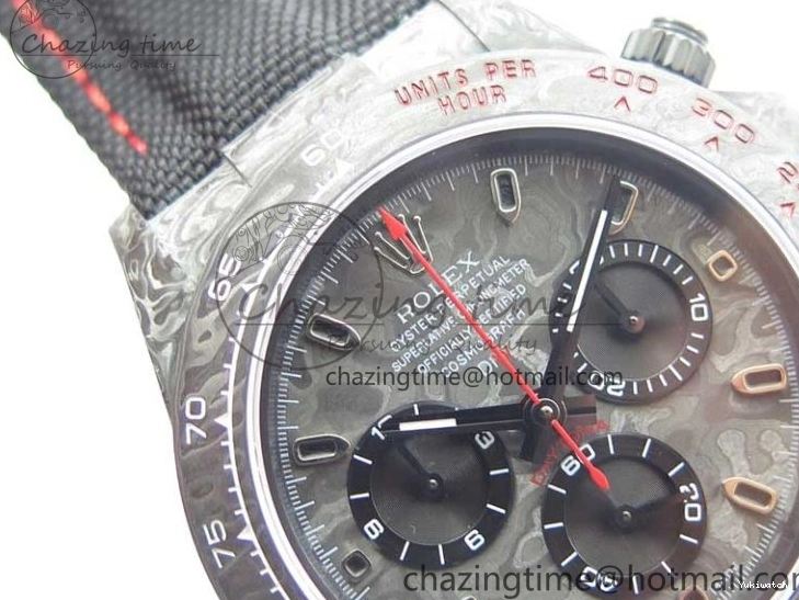 Red Carbon Daytona Carbon on Strap Hand OMF Dial Edition Nylon Black Black A4130 Best DIW 1121